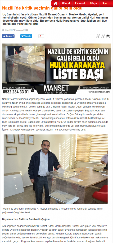 Nazilli Manşet Gazetesi ( Nazilli’de Kritik Seçimin Galibi Belli Oldu )