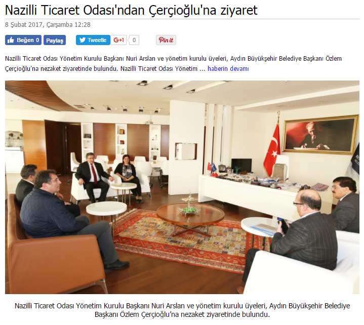 Aydın Denge Gazetesi (Nazilli Ticaret Odası’ ndan Çerçioğlu’ na Ziyaret)