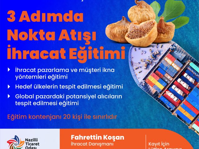 Nazilli bölgesindeki İncir Üreticisi ve İhracatçılarına katkı vermek için“3 Adımda Nokta Atışı İhracat” programı