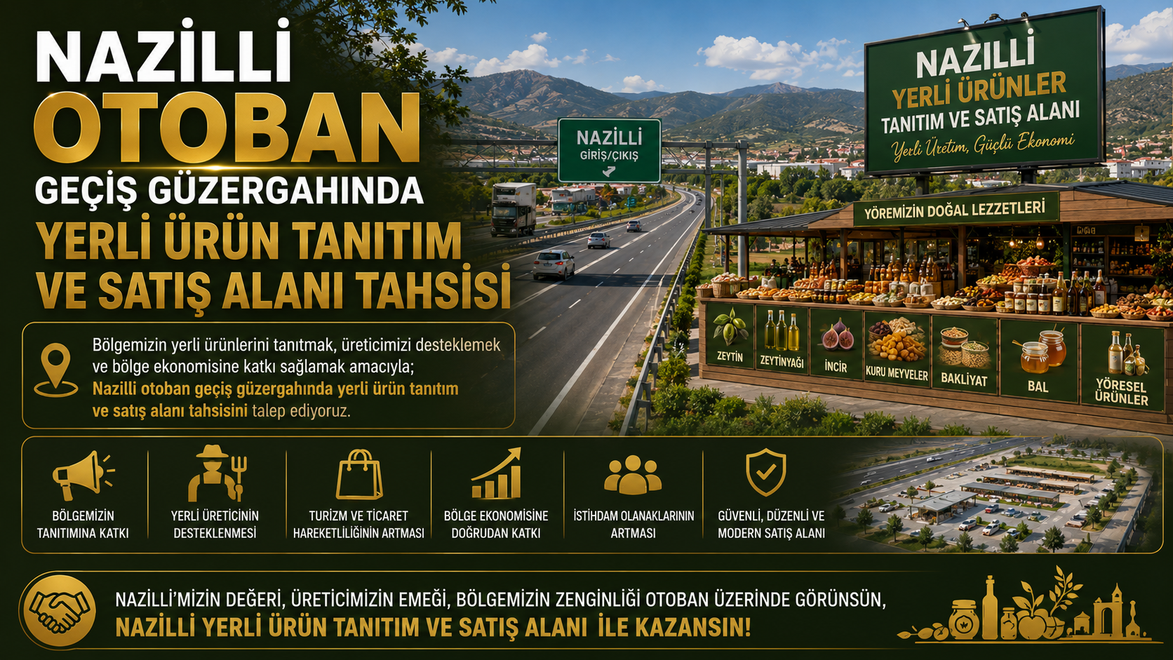 Nazilli Otoban Geçiş Güzergahinda Yerli Ürün Tanitim Ve Satiş Alani Tahsisi