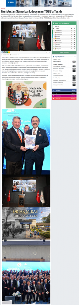 Nuri Arslan Sümerbank dosyasını TOBB’a Taşıdı