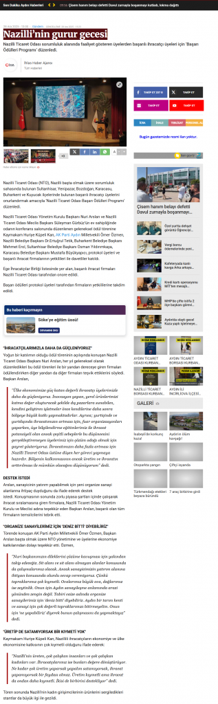 Nazilli’nin gurur gecesi